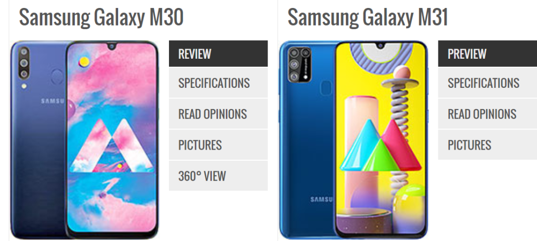 Galaxy M30 vs Galaxy M31