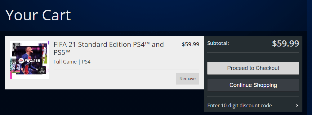 Playstation Store FIFA 21 Page
