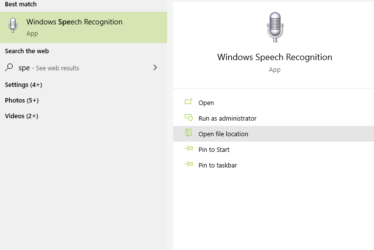 Windows 10 Speech Recognition