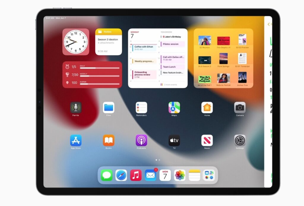iPadOS 15 widgets