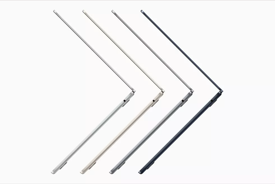 MacBook Air with M2 is thin and has four color options available