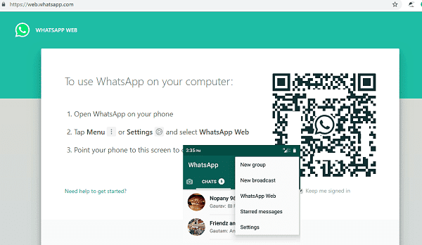 connect devices on WhatsApp Web